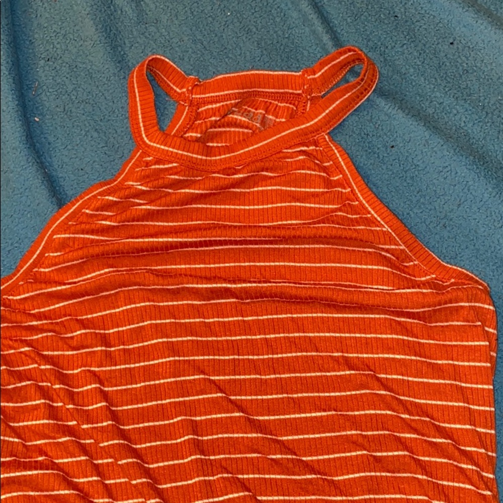 Striped orange halter top (never worn)